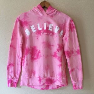 Pink Tie-Dye Sweatshirt Favorite Hoodie Girls XL Pullover Believe Soft